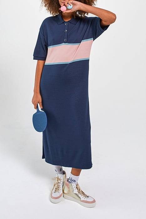 NAVY COLOURBLOCK-STYLE POLO DRESS NAVY 1