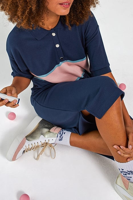 NAVY COLOURBLOCK-STYLE POLO DRESS NAVY 4