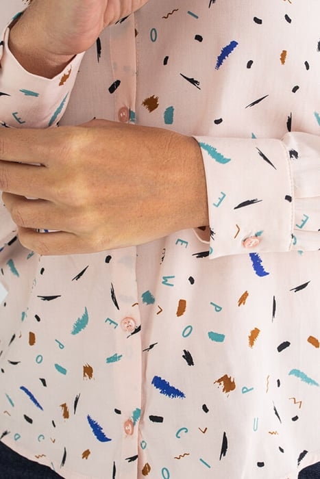 PINK SHIRT WITH FUN TACHIST PRINT WATER PINK 4