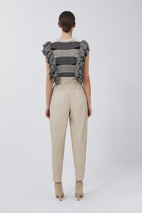 SIRANA LEATHER PANT IN BEIGE 2