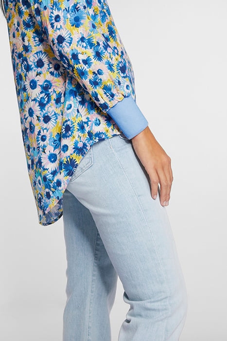 PRINTED V-NECK BLOUSE ARCTIC BLUE 3