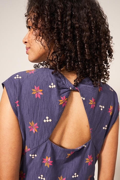 ADDISON COTTON MINI DRESS PURPLE 4