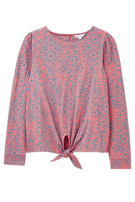 TIE HEM TOP PINK PRINTED 1