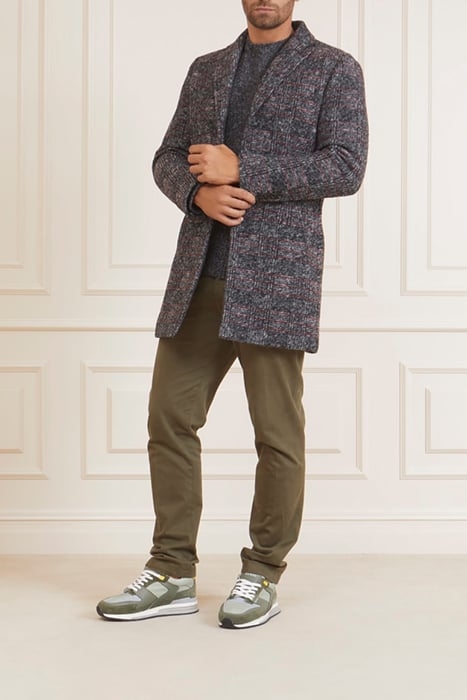 SINGLE BREASTED COAT BLACK/WHITE/RED CHECK 5