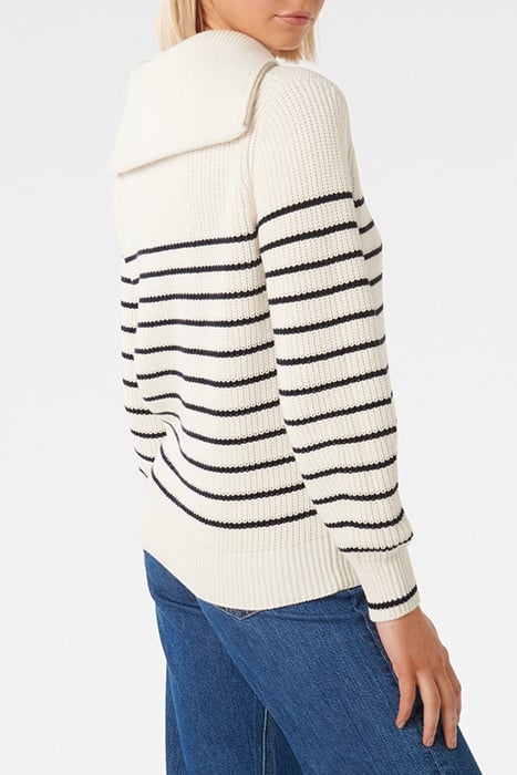 DANIELLE QUARTER ZIP KNIT JUMPER CREAM 2