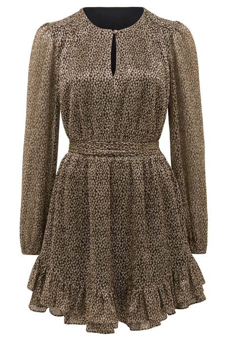 GOLDIE LONG SLEEVE PLISSE MINI BLACK/GOLD 4