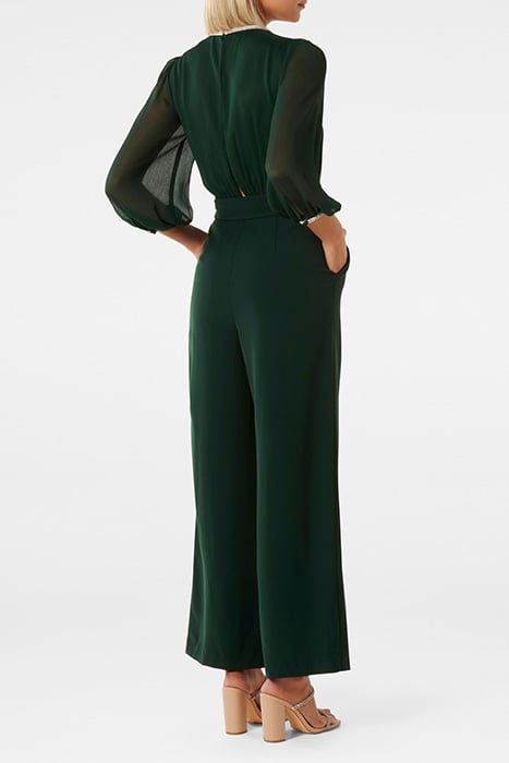 NATALYA LONG SLEEVE JUMPSUIT DARK GREEN 2