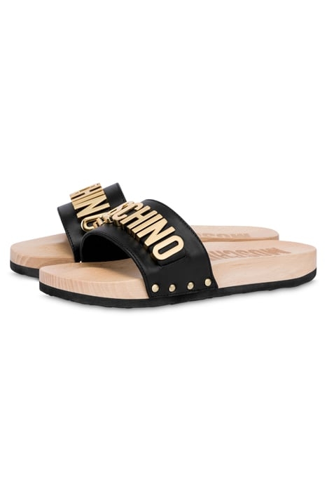 LETTERING LOGO CLOGS SANDALS BLACK 2