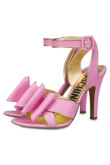 DOUBLE BOW CALFSKIN SANDALS PINK 2