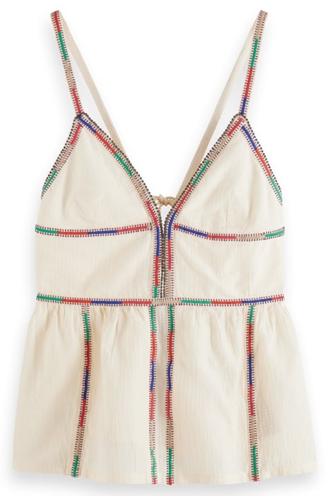 TANK TOP WITH COLOURFUL EMBROIDERY SOFT ICE 1