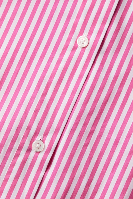 OVERSIZED POPLIN SHIRT IN FLUO PINK /WHITE STRIPE COMBO S 8