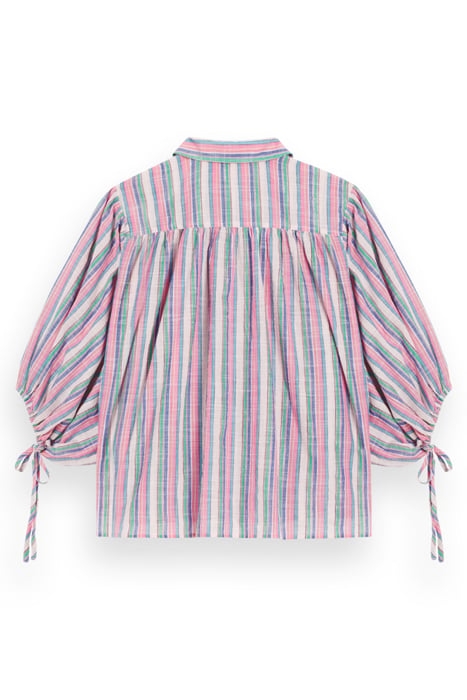 STRIPED BALLOON SLEEVE SHIRT BEACH STRIPE 4