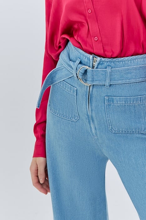 BELTED HIGH-WAIST WIDE-LEG JEANS 6