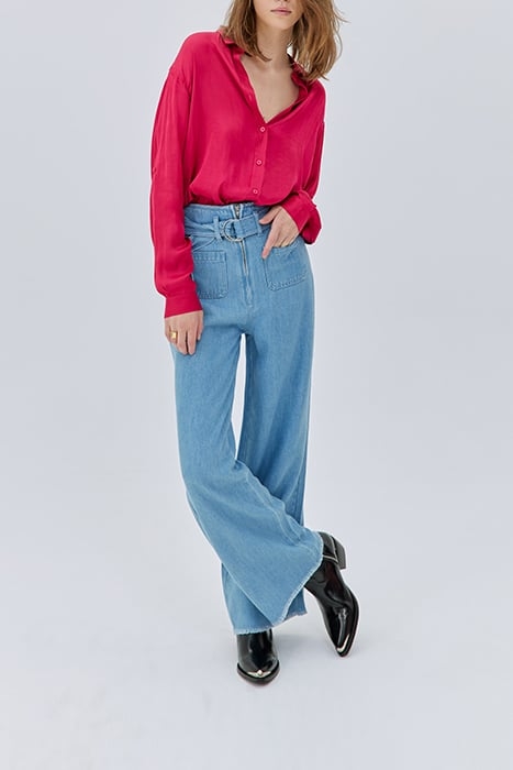 BELTED HIGH-WAIST WIDE-LEG JEANS 5