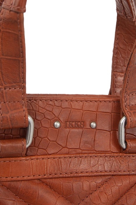 ORANGE CROC-EMBOSSED LEATHER 1440 SMALL TOTE BAG 6