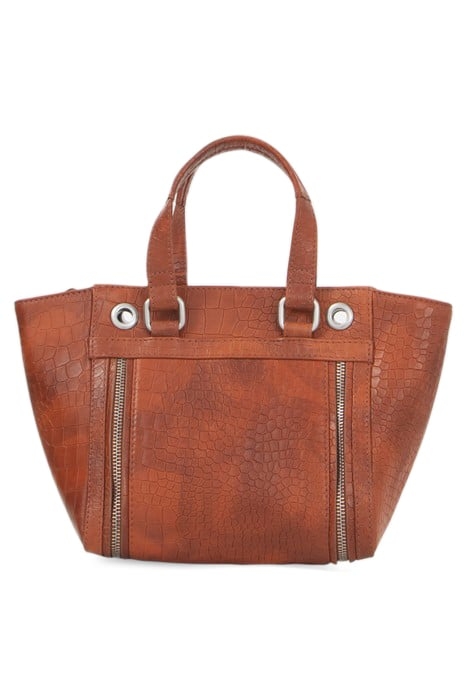 ORANGE CROC-EMBOSSED LEATHER 1440 SMALL TOTE BAG 2