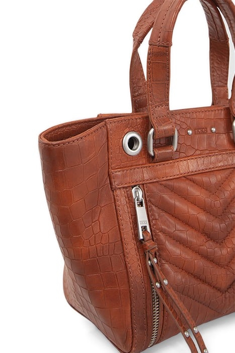 ORANGE CROC-EMBOSSED LEATHER 1440 SMALL TOTE BAG 4