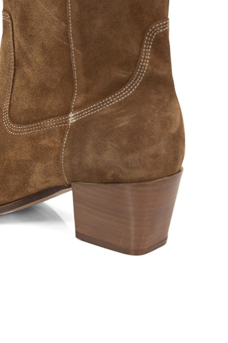 COGNAC SUEDE COWBOY-STYLE BOOTS 5