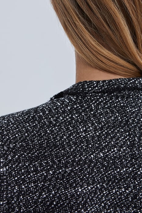 BLACK TWEED-LOOK BIKER-STYLE JACKET 6