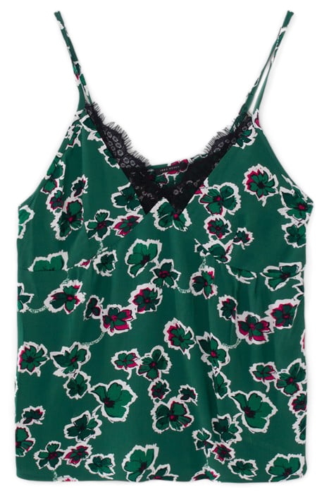 GREEN XL FLORAL PRINT LINGERIE-STYLE TOP 4