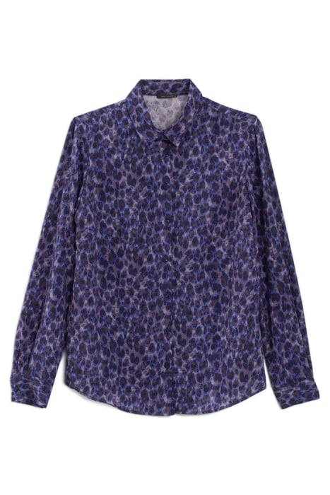 NAVY RECYCLED TACHIST PRINT SHIRT 4