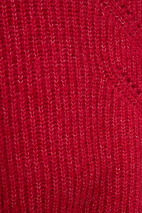 RED KNIT SWEATER WITH BOW SEWN ON BACK 8
