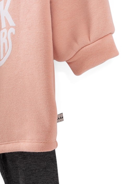 BABY GIRLS’ PINK SWEATSHIRT-DRESS AND GREY LEGGINGS OUTFIT 7