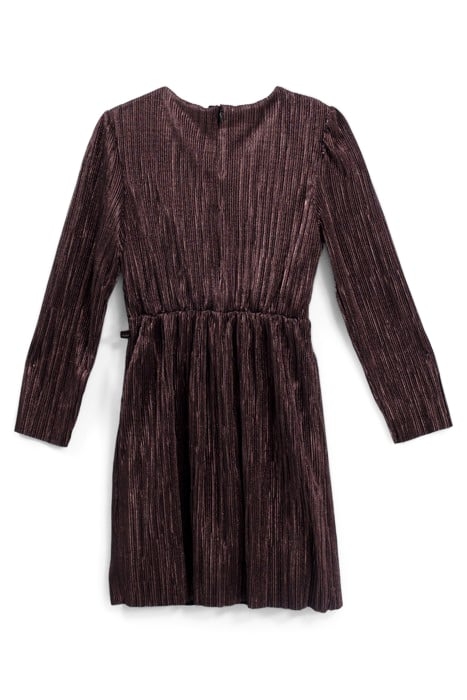 GIRLS’ PINK LAMÉ PLEATED DRESS WITH ASYMMETRIC RUFFLE 2