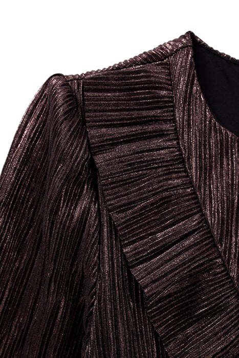 GIRLS’ PINK LAMÉ PLEATED DRESS WITH ASYMMETRIC RUFFLE 5