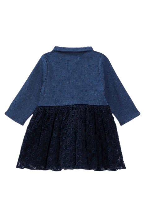 BABY GIRLS’ NAVY MIXED FABRIC TUTU DRESS 3