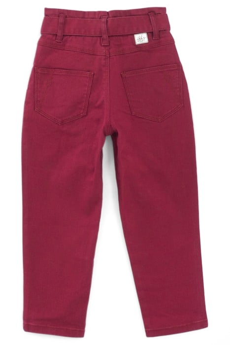 GIRLS’ BURGUNDY BALLOON JEANS 2