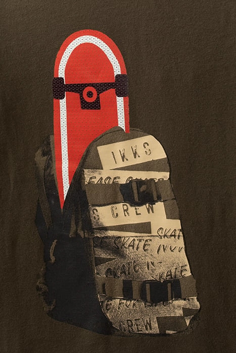 BOYS’ KHAKI SKATEBOARD REVERSIBLE SEQUIN COTTON T-SHIRT 5