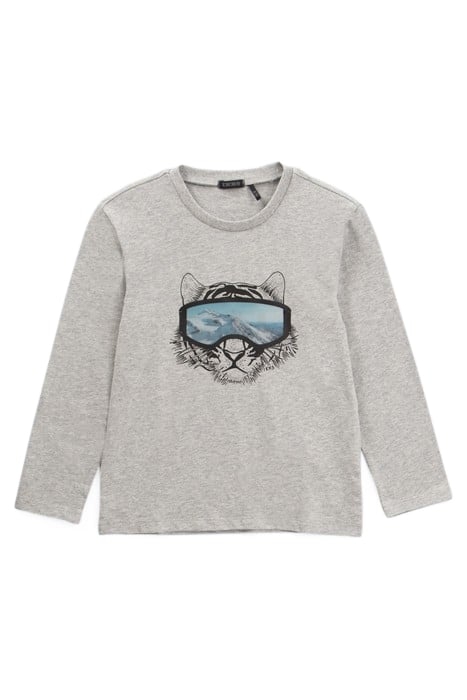 BOYS’ GREY T-SHIRT WITH TIGER AND LENTICULAR MASK IMAGE 1