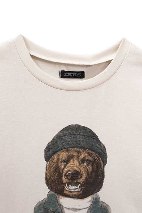 BOYS’ ECRU SNOWBOARDER-BEAR IMAGE T-SHIRT 3
