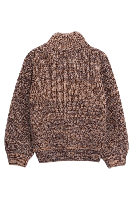 GIRLS’ PINK COPPER LUREX KNIT ZIP-NECK SWEATER 2