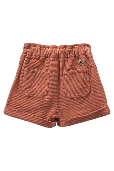 GIRLS’ COPPER PINK CORDUROY PAPER BAG SHORTS 2