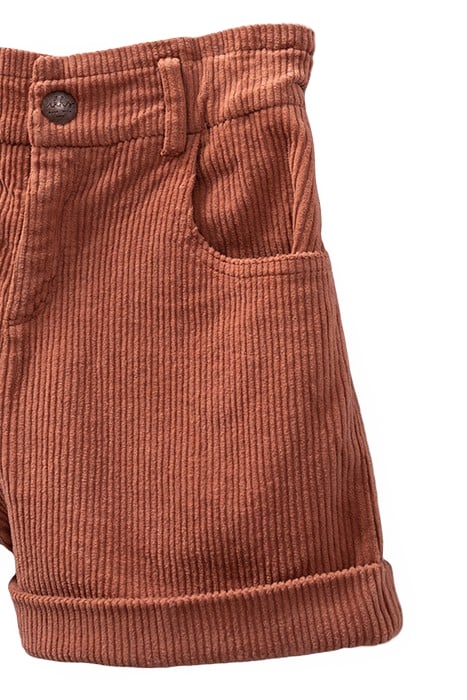GIRLS’ COPPER PINK CORDUROY PAPER BAG SHORTS 3
