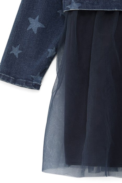GIRLS’ NAVY MIXED FABRIC TUTU DRESS 6