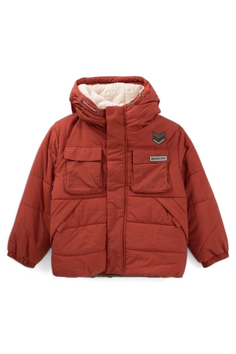 BOYS’ BRICK FUR-LINED RECYCLED PADDED JACKET 1