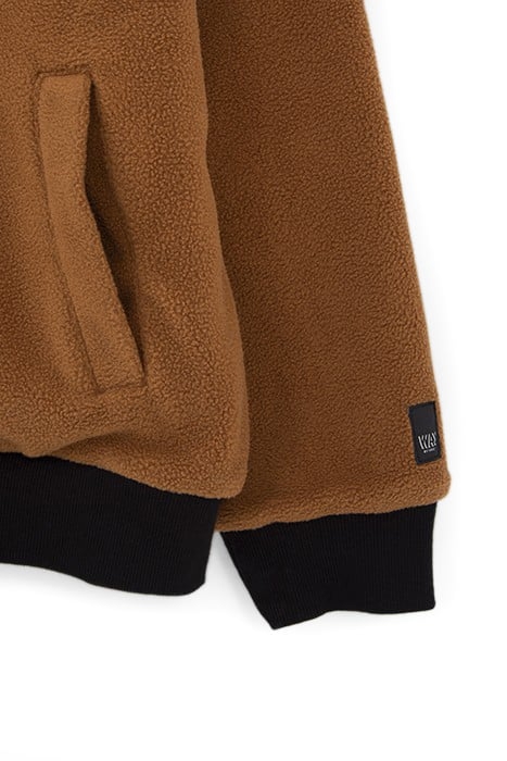 BOYS’ COGNAC AND GREY MARL REVERSIBLE CARDIGAN 6