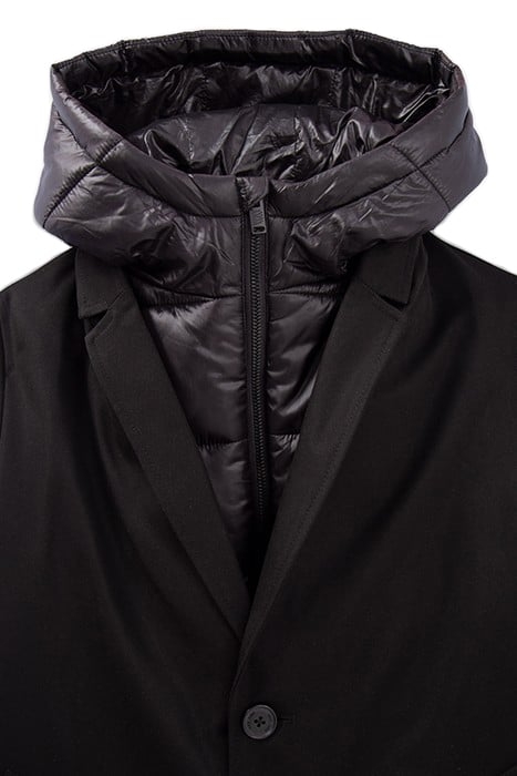 BOYS’ BLACK COAT WITH PADDED JACKET FACING 3