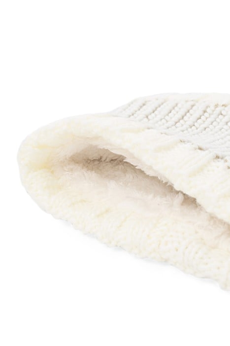 BABY GIRLS’ ECRU KNIT SNOOD, GOLD LUREX & LIGHTNING BADGE 4