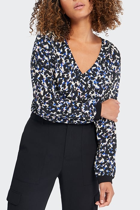 BLACK TACHIST PRINT BLOUSE 1