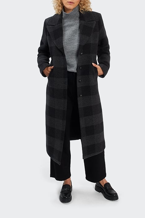 CHARCOAL CHECK LONG COAT 1