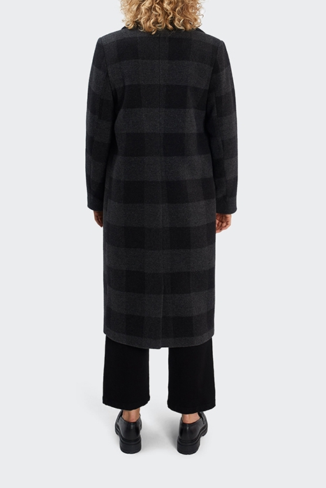 CHARCOAL CHECK LONG COAT 2