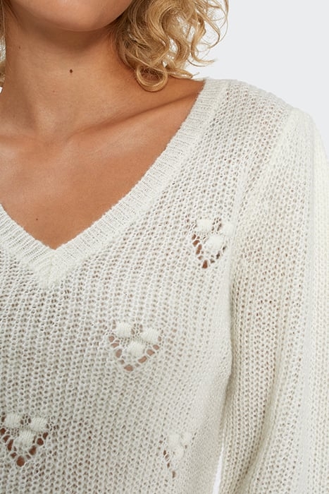 OFF-WHITE DECORATIVE STITCH KNIT SWEATER 5