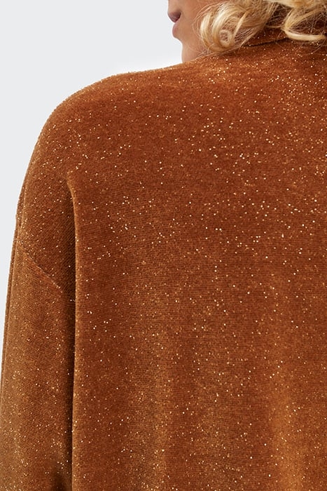TOBACCO GLITTERY VELVET SWEATSHIRT DRESS 7