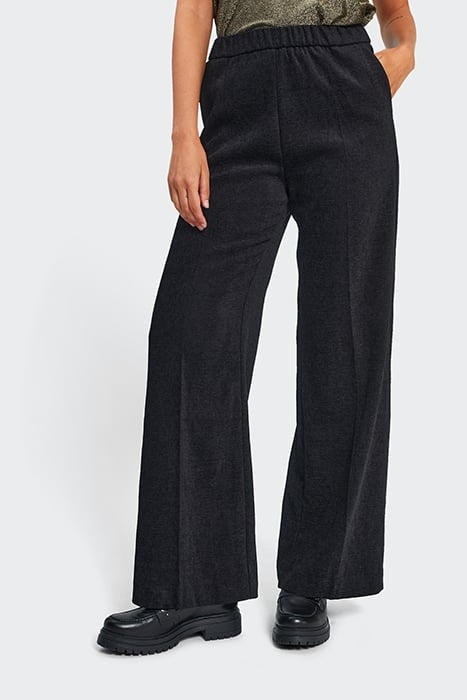 BLACK VELVET WIDE-LEG TROUSERS 1