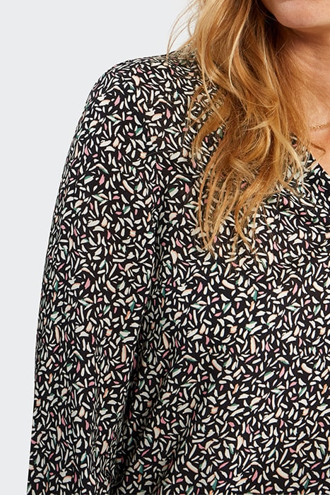 BLACK LEAF PRINT BLOUSE 5