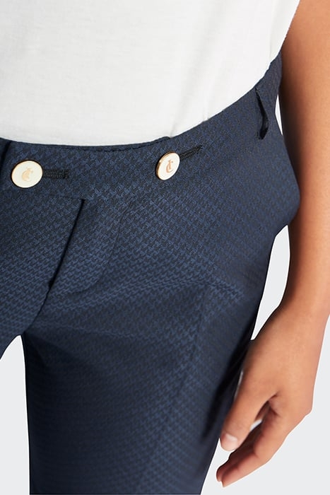 NAVY JACQUARD HOUNDSTOOTH TROUSERS 5
